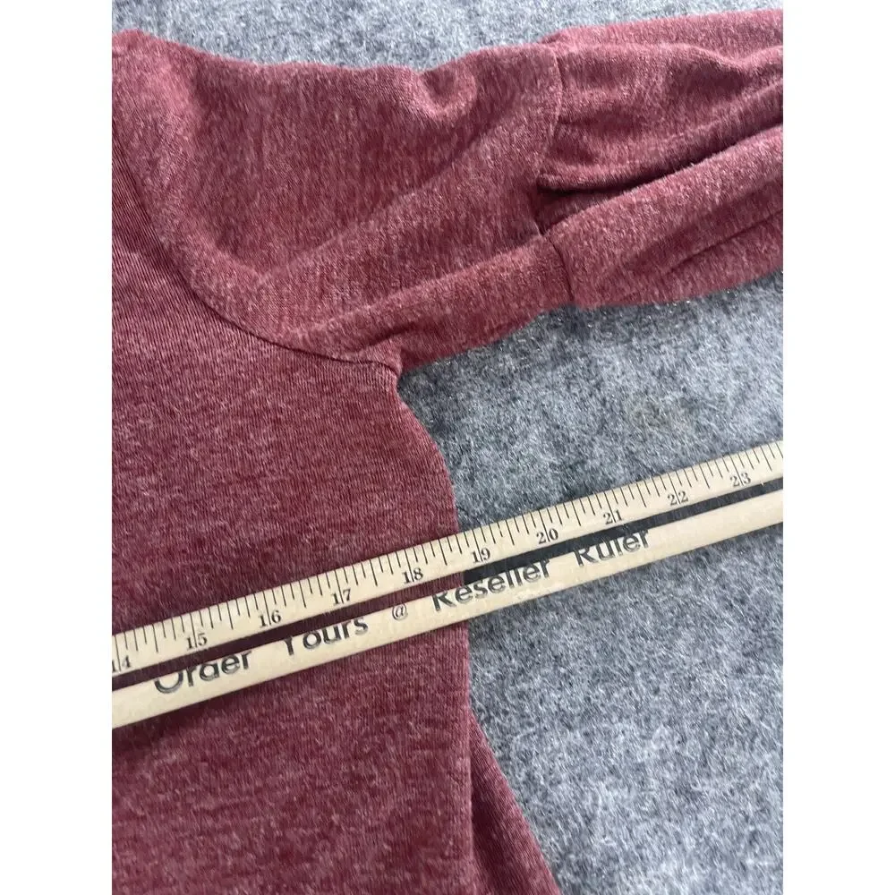 Lucky Brand Sweater Women Large Red Bell Sleeve Pullover Sweatshirt A9